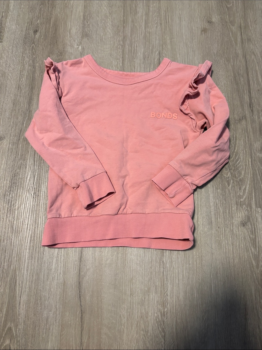 Bonds Pink Ruffle-Shoulder Sweatshirt